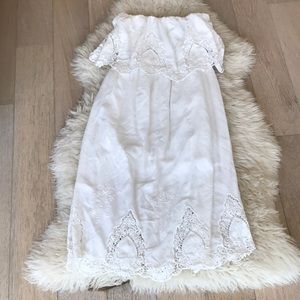 Strapless embroidered summer dress